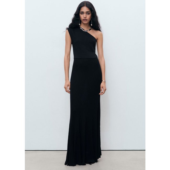 Vestido Feminino Mango Assimétrico Preto