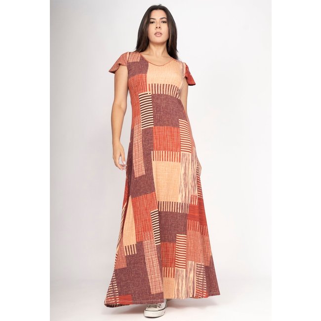 Vestido Amazonia Vital Amanara Longo Malha Tramas do Sol