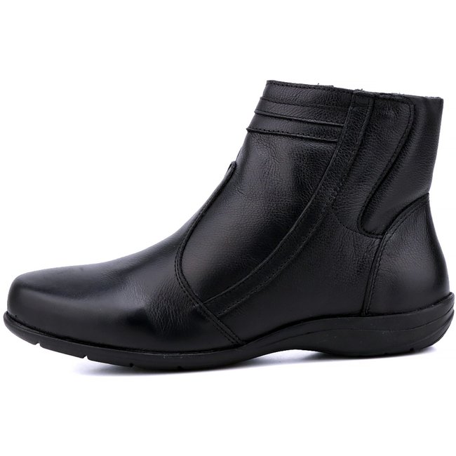 Bota Rasteira Mr Gutt Cano Curto Couro Preto