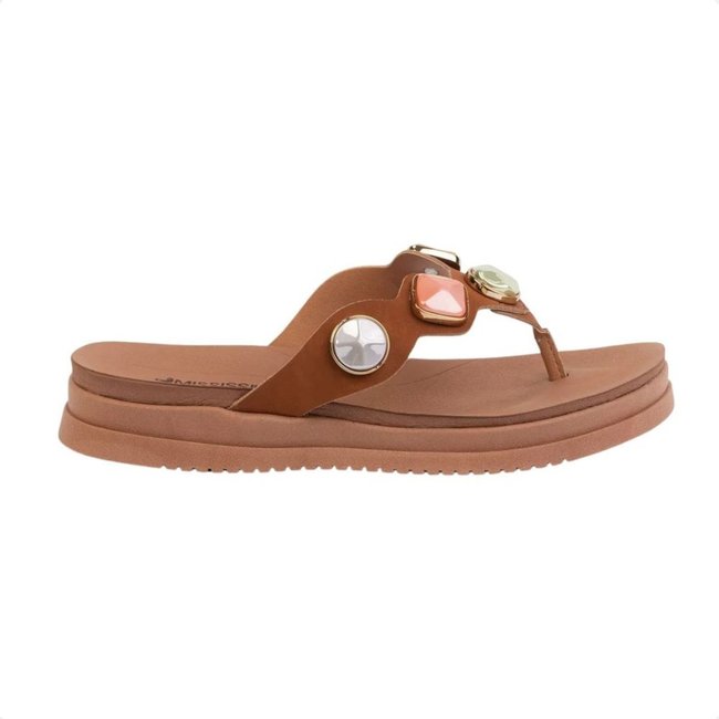 Tamanco Feminino Papete Mississipi Pedrarias Marrom