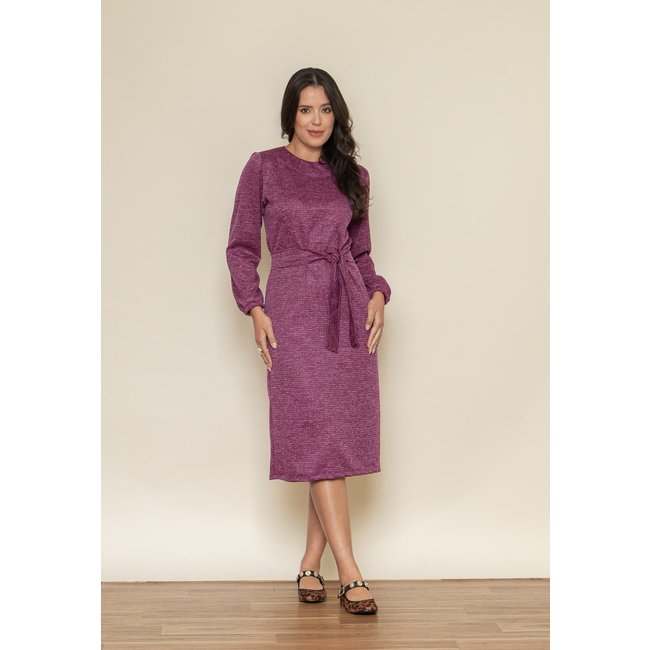 Vestido Aura Dafne Tweed Xadrez Roxo