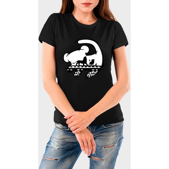 Camiseta Feminina Preta Laion Algodão Premium Benellys