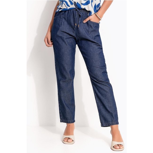 Calça Em Jeans Quintess Jeans Azul Escuro