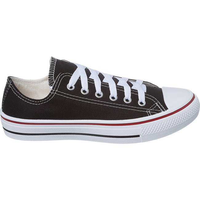Tênis Feminino Old Tradicional Footz Casual Cano Baixo Esportivo Academia Trabalho Lona Preto