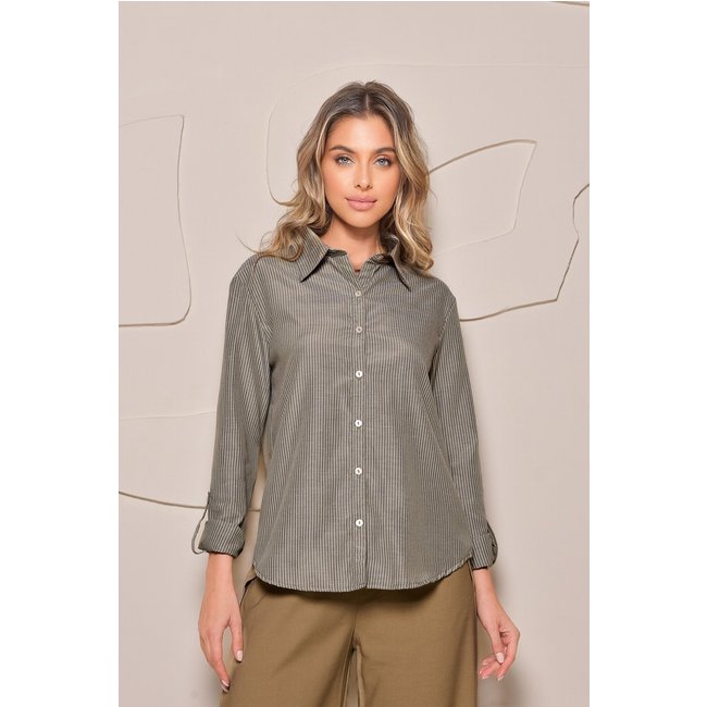 Camisa Listrado Crorela Verde Musgo