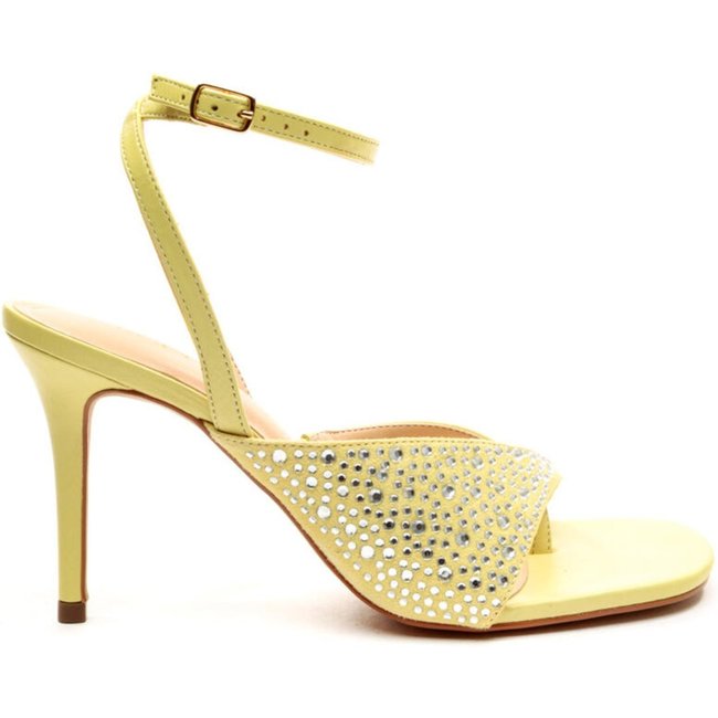 Sandália Couro Amarelo Salto Alto Cecconello 2599002-2