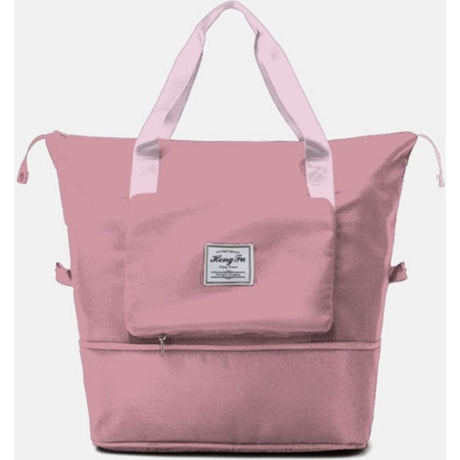 Bolsa Feminina Sacola Grande Ajustável Mala Viagem Bagagem Rosa