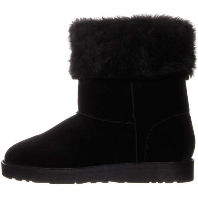 Bota de Pelos Damannu Shoes Preta Forrada Com Pelos Preto