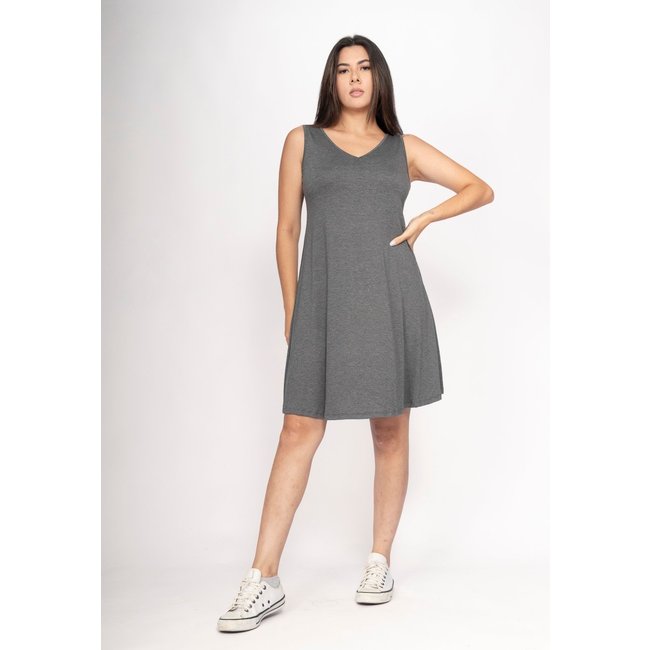 Vestido CabanaFree Amana Curto Regata Malha Mescla