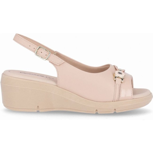 Sandália Slingback Cecilia Anabela Médio Rose