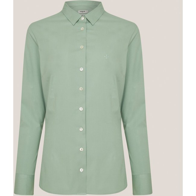 Camisa Slim Dudalina Tricoline Stretch Ve26 Verde Feminino