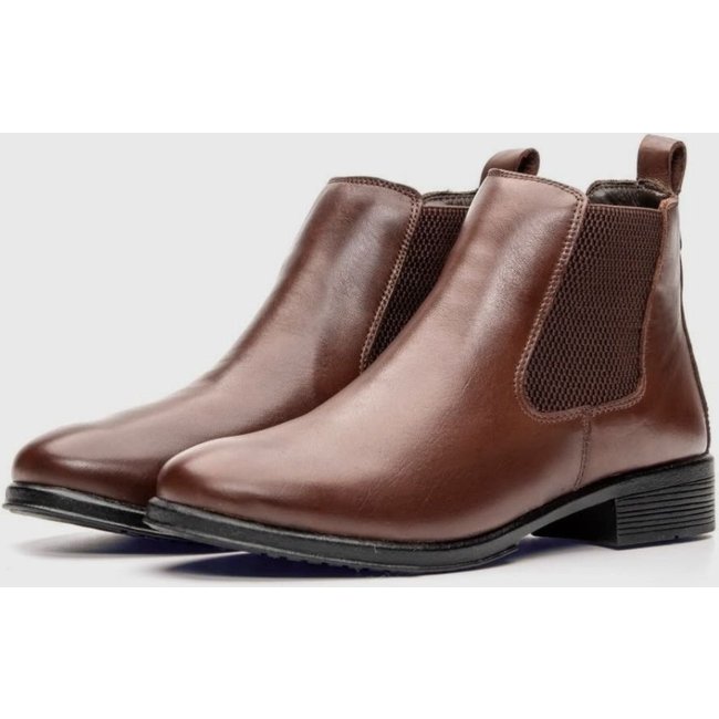 Bota de Couro Feminina Chelsea Cano Curto Peccato DF Farm Marrom