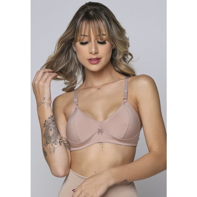 Soutien Feminino Bella Fiore Modas Reforçado Básico Bege