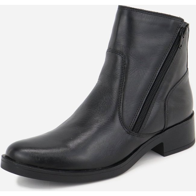 Bota Maria Paua Store Feminina Couro Casual Recortes Conforto Dia A Dia Moda Preto