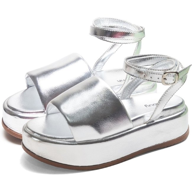 Papete Chinela Tamanco Feminino DUBUY 2065FG PRATA