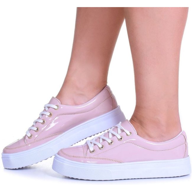 Tênis Feminino Casual Flatform Nude