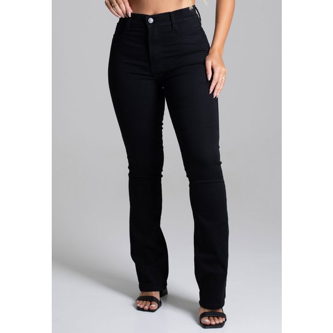 Calça Sarja Sawary Bootcut Lisa Preta