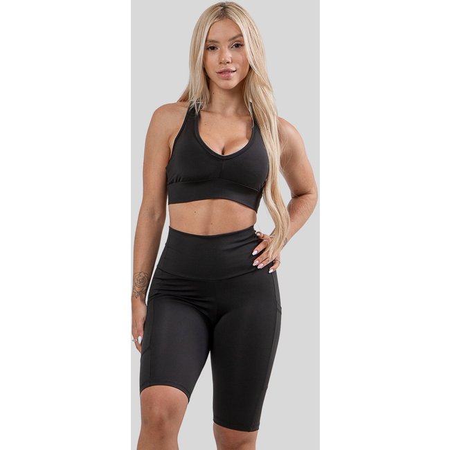Bermuda Biker Diluxo Com Bolso Preta