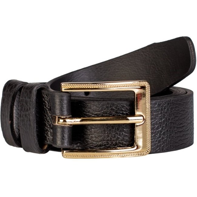 Cinto Feminino De Couro Liso Mia - Preto