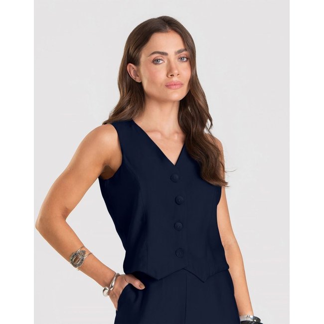 Colete Feminino em Tecido Alfaiataria Dianna Azul