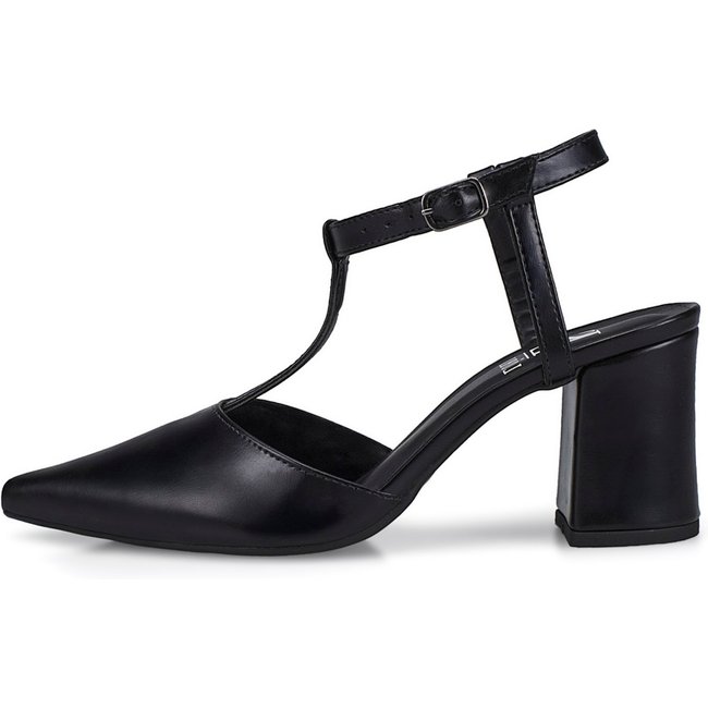 Sapato Social Feminino Scarpin Bico Fino Salto Bloco Confortável Cravo Fivela 3095 PRETO