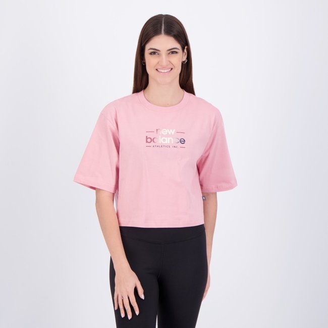Cropped New Balance Reimagined Feminino Rosa