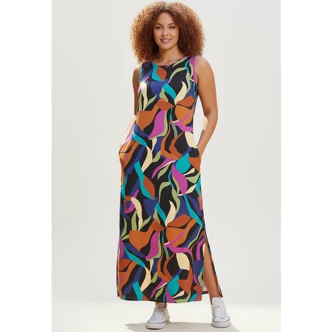 Vestido CabanaFree Longo Plano com Bolso Estampa Aurora Urbana