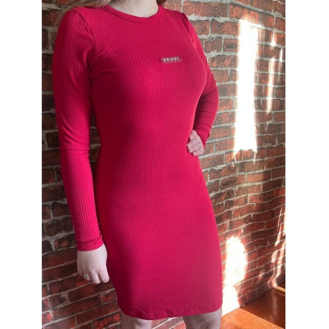 Vestido Canelado Colcci Sport Vermelho