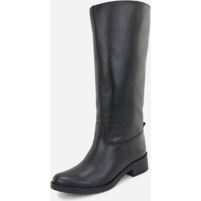 Bota Montaria Boca Larga Feminina Couro Legitimo Cano Longo Feminina Couro Conforto Preto