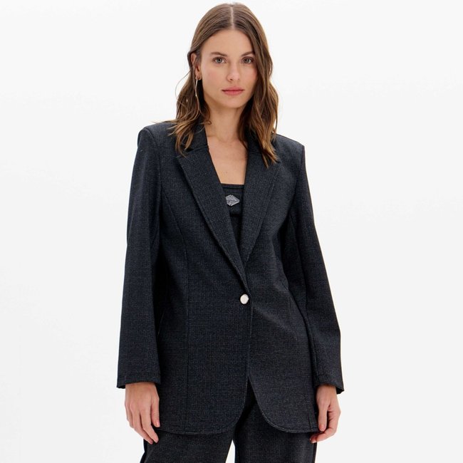Blazer Easy Lança Perfume Transpasse Ou25 Preto Feminino