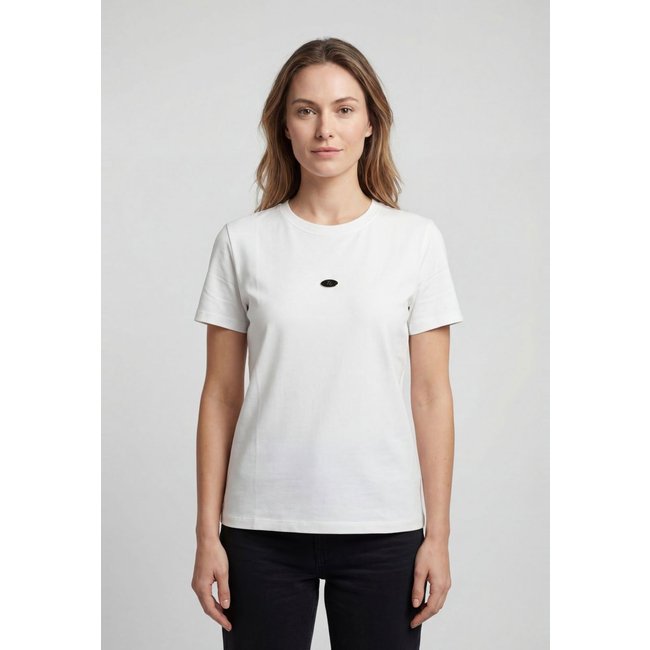 Camiseta Feminina Colcci Logo Metálico Branca