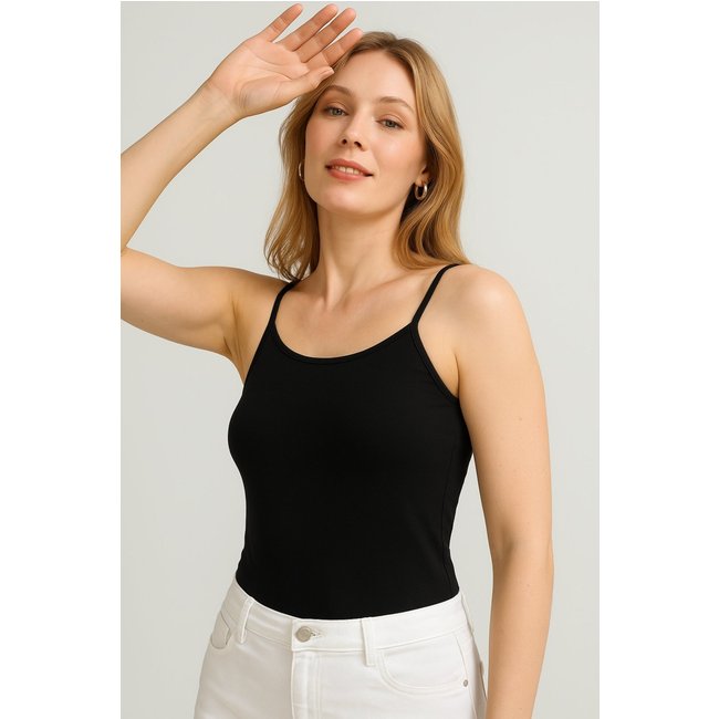 Camisa D Bell Outlet Fashion Alça Fina Preto