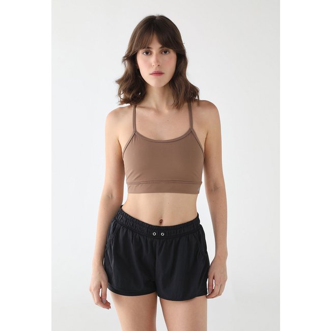 Top Feminino New Balance Basic Yoga Marrom