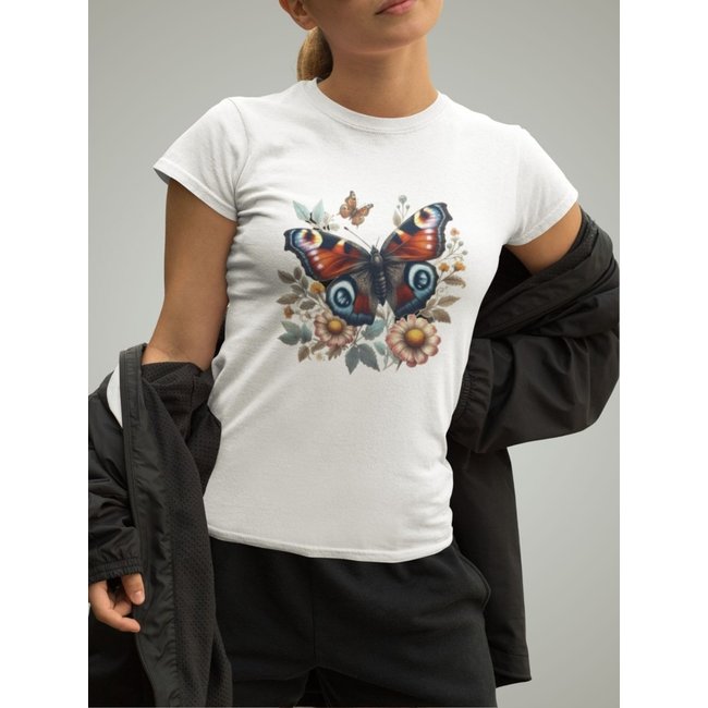Camiseta Feminina GuGi Estampada Borboleta Florida Butterfly Branco