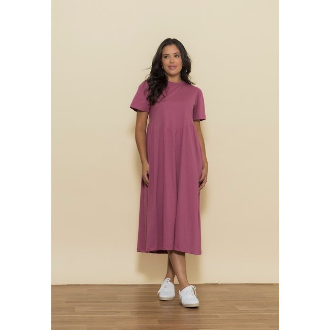 Vestido Aura Audrey Malha Lisa Rosê