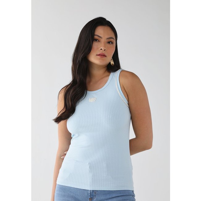 Regata Feminina Lança Perfume Nadador Azul Claro