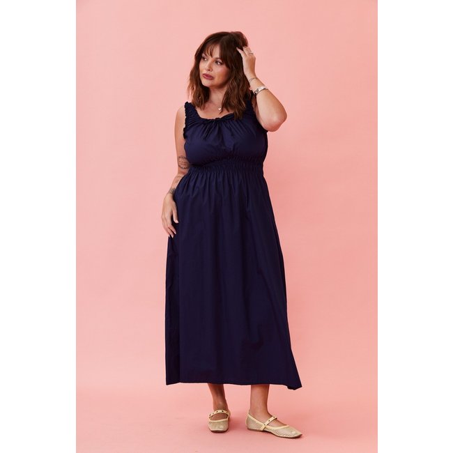 Vestido Midi In Love Sol Azul Marinho