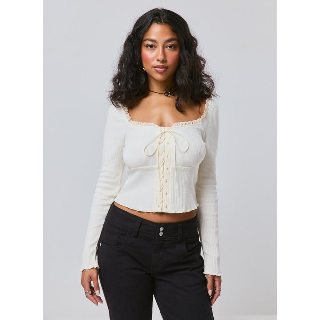 Blusa Canelada Amarração Frontal