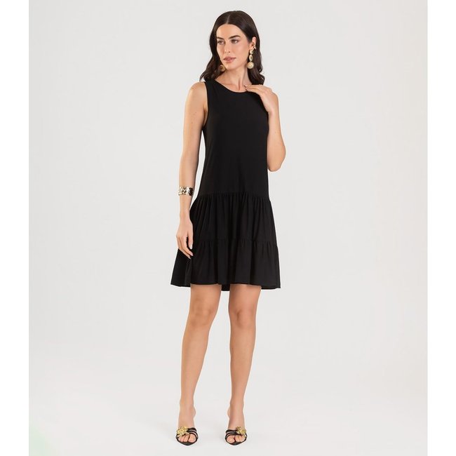 Vestido Curto Feminino De Babados Dianna Preto