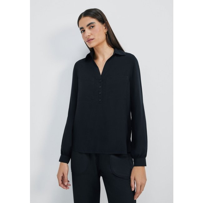 Camisa Básica Feminina Manga Longa Em Viscose
