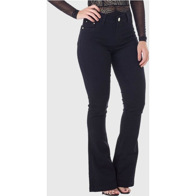 Calça Jeans HNO Jeans Flare Petit Preta