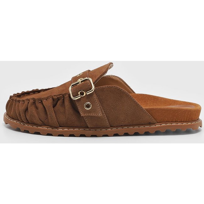 Mocassim Mule Luiza Barcelos Camurça Marrom