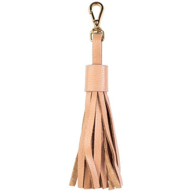 Chaveiro Andrea Vinci Tassel Franja Em Couro - Bege