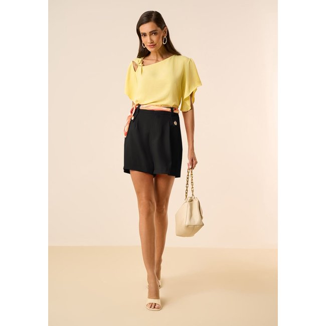 Shorts Maria Valentina Reto Alta Preto