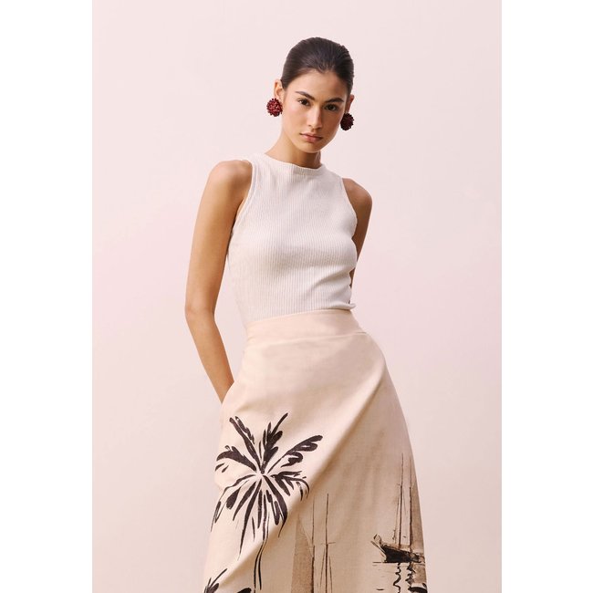 Regata Canelada CaCay Ajustada Tricot Off-White