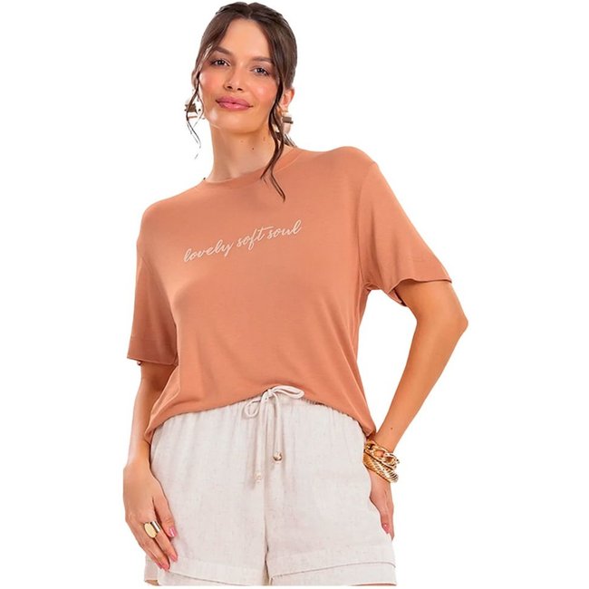 Blusa Feminina Rovitex Lovely Soul Avelã