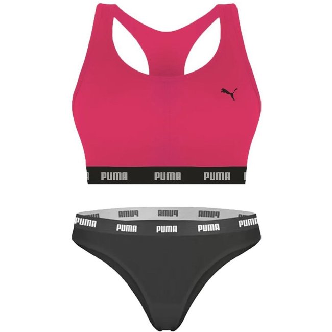 Kit Puma Top Nadador + Calcinha Biquíni Feminino