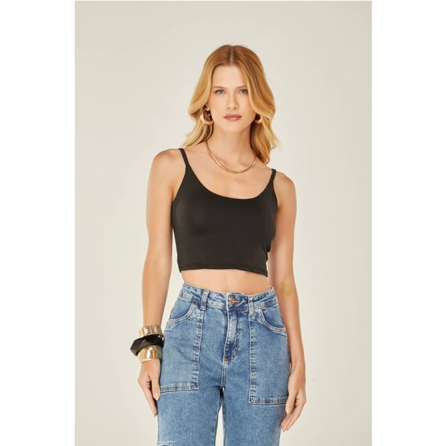 Top D Bell Outlet Fashion Alcinha Suplex Preto