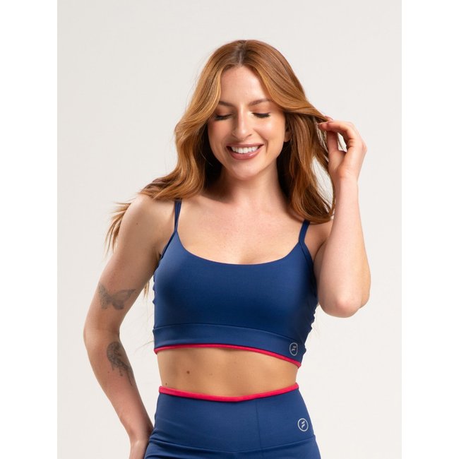 Top Fit One Element Poliamida Azul Marinho