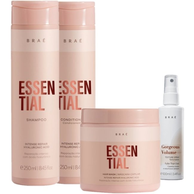 Kit Braé Essential e Óleo Gorgeous Volume (4 produtos)